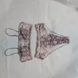 Matte collection snakeskin print high waist bikini